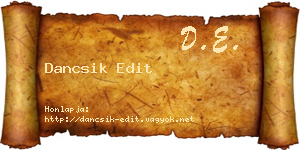 Dancsik Edit névjegykártya