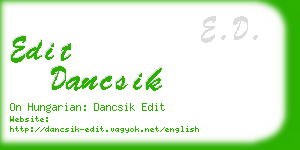 edit dancsik business card